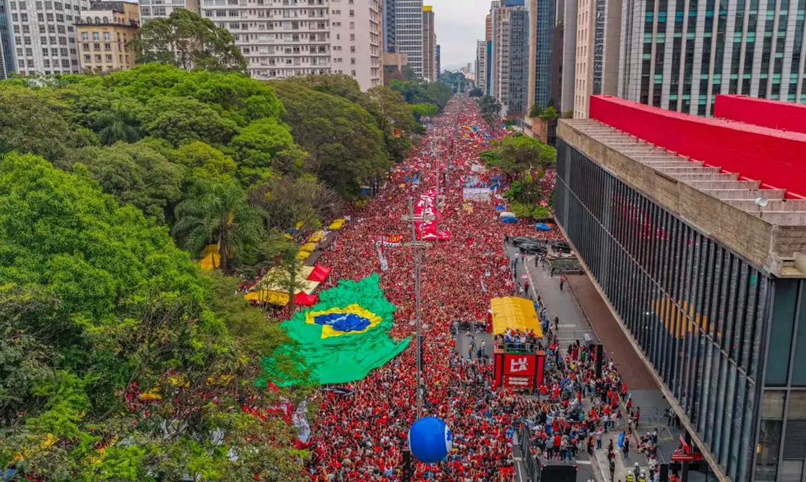 Ato de campanha de Lula na Avenida Paulista, em 11 de outubro. Foto: Ricardo Stuckert